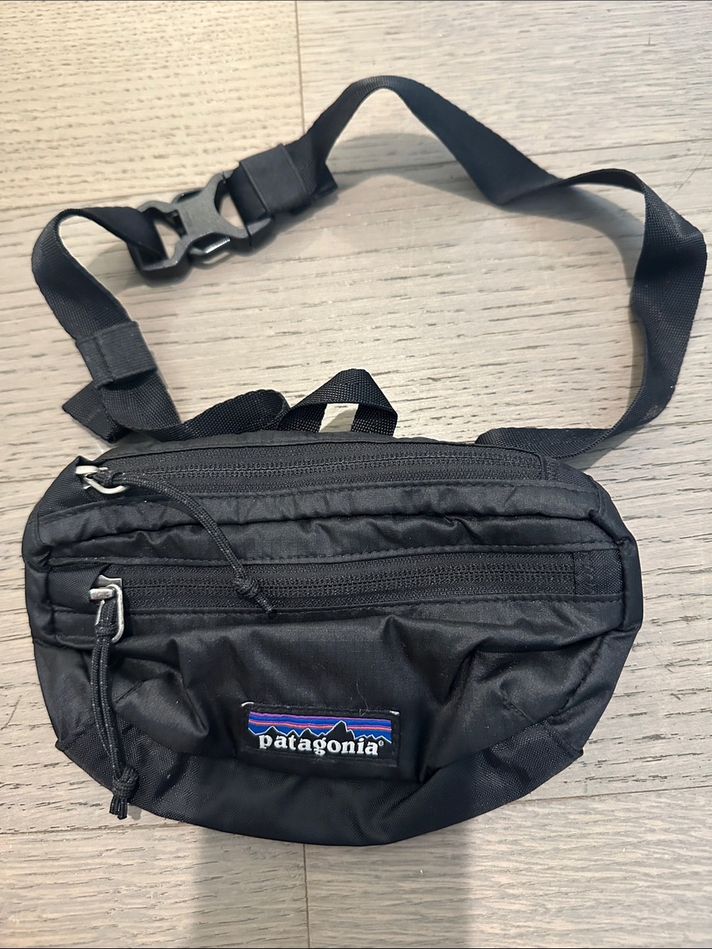 Patagonia Black Waist Pack with Logo Patch
